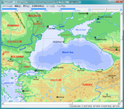 海底地形図と世界地形図を表示