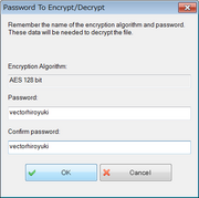 uPassword To Encrypt/Decryptv_CAOŁACӂ̃pX[hݒ肷